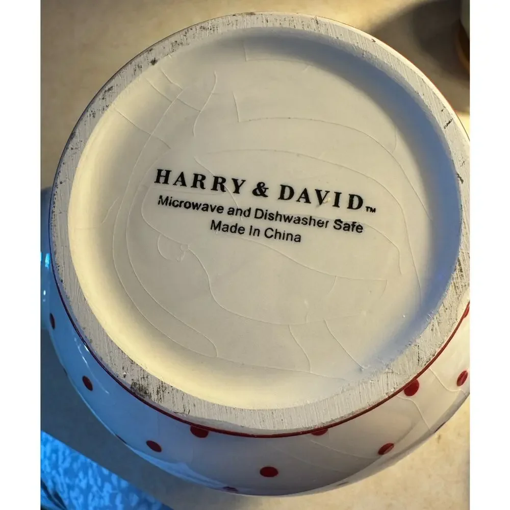 Harry & David holiday peppermint teapot Retired